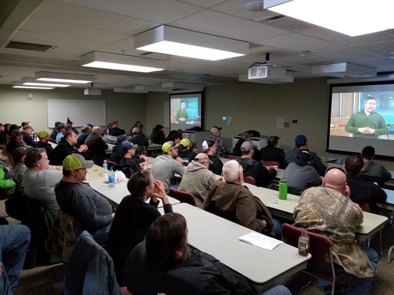 LHC employees taking part in company safety training