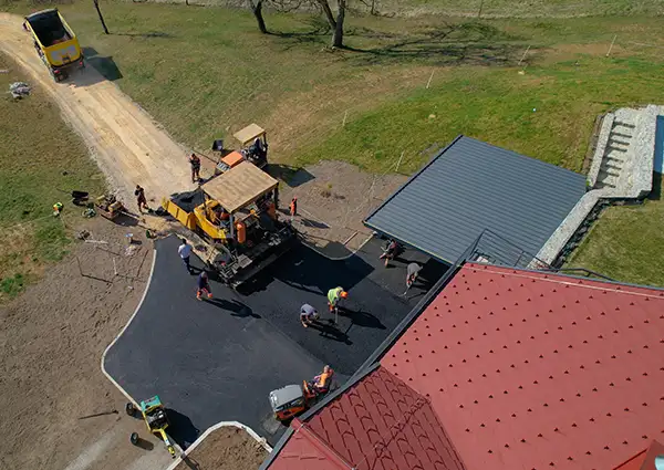 LHC asphalt paving equipment serving residential projects near Kalispell, Montana
